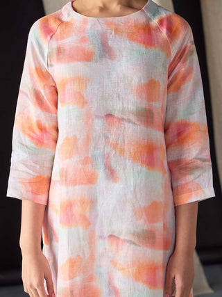 Apricot Linen Kurta Bombay Bloom