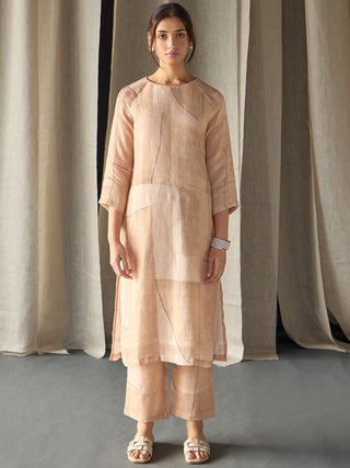 Naive Peach Pure Hemp Kurta Set Bombay Bloom