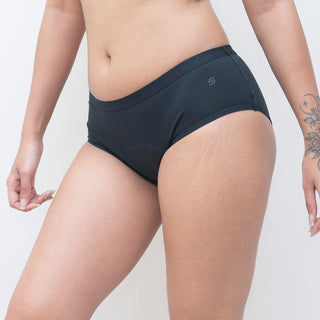 Organic Urine Leak Panty Hipster Black SochGreen