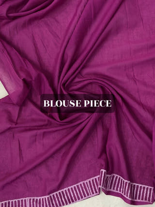 Varkala Rani Pink Hand Block Printed Mulmul Cotton Saree