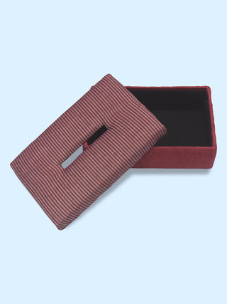 Titian Tissue Box Maroon Veaves