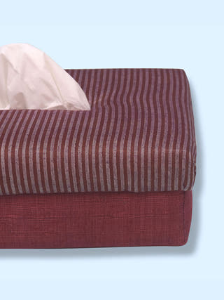 Titian Tissue Box Maroon Veaves