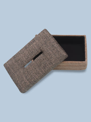 Elinor Handwoven Tissue Box Brown Veaves