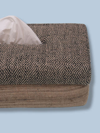 Elinor Handwoven Tissue Box Brown Veaves