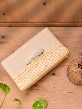 Wengi Handwoven Tissue Box White Veaves