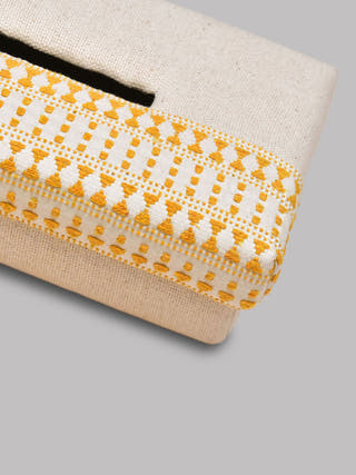 Wengi Handwoven Tissue Box White Veaves