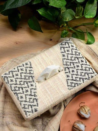 Paragon Handwoven Tissue Box Beige Veaves