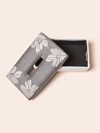 Gloria Handwoven Tissue Box Grey Veaves