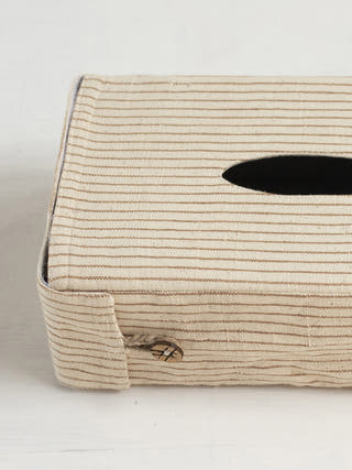 Lagom Handwoven Tissue Box Off White Veaves