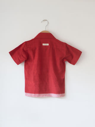 Boogie Red Boys Handwoven Cotton Shirt