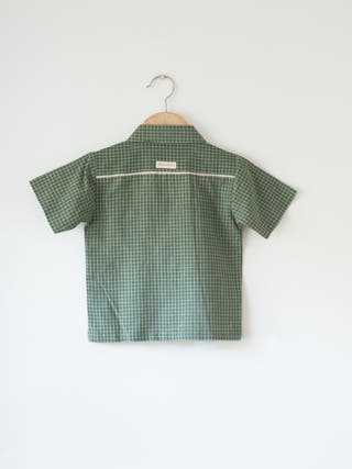Boogie Green Checkered Boys Handwoven Cotton Shirt