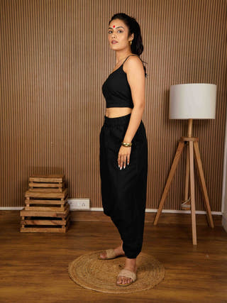 Bani Black Drop Crotch Pant
