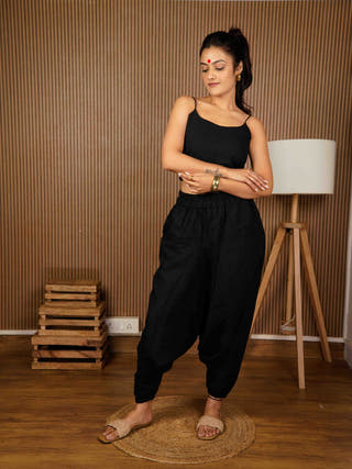 Bani Black Drop Crotch Pant