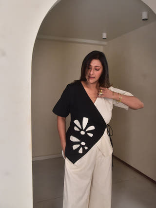 Mia Applique Wrap Top