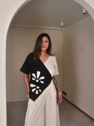 Mia Applique Wrap Top