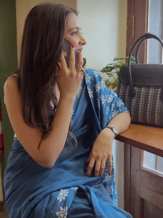 Blue Lotus Saree