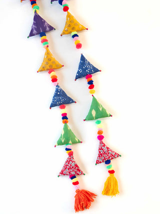 Upcycled Boho Triangles Festive Decoration String Hanging Party Prop Use Me Works