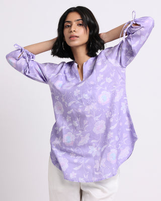 Lavender Bloom Linen Blouse Bombay Bloom