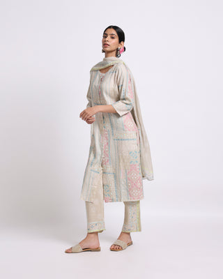 Beige Grace Linen Kurta Set - Tencel Linen Kurta for women in Beige color