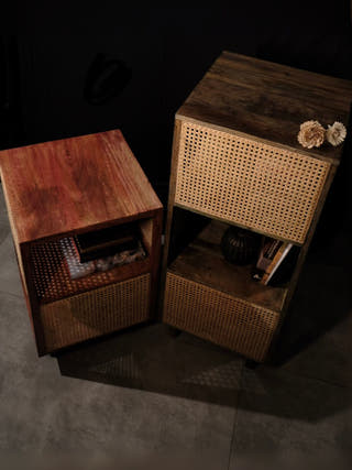 Rosewood & Cane Bookshelf