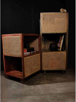 Rosewood & Cane Bookshelf