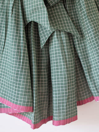 Bloom Handmade Green Checkered Halter Neck Girls Dress