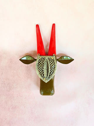 Dhokra Jeweled Cow Head Brown