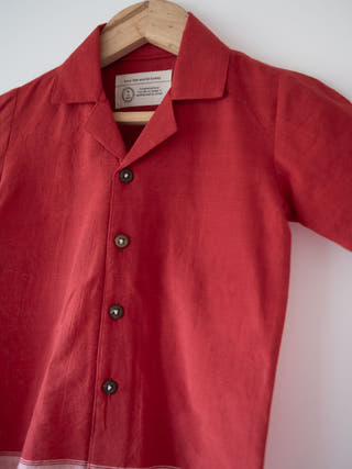 Boogie Red Boys Handwoven Cotton Shirt