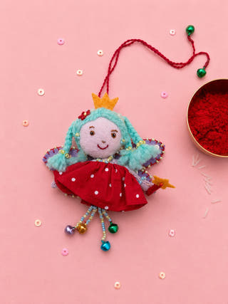 Hand Embroidered Red Fairy Princess Lumba