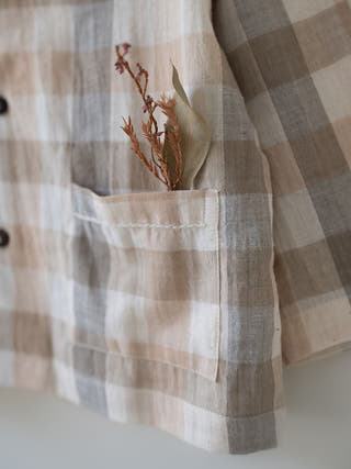 Cloud Drift Oversized Beige Off White Checks Shirt
