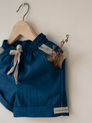 Skygaze Blue Handwoven Cotton Unisex Shorts
