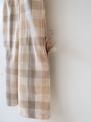 Midsummer Beige Off White Checkered Unisex Jumpsuit