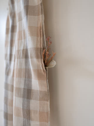 Midsummer Beige Off White Checkered Unisex Jumpsuit