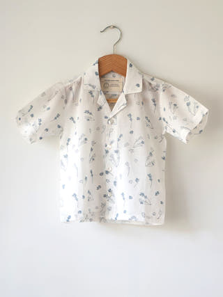 Boogie Half Sleeve Shirt In Floral Handblock Print Cotton