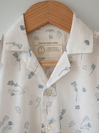 Boogie Half Sleeve Shirt In Floral Handblock Print Cotton