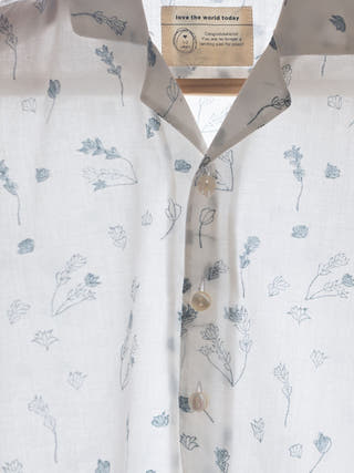 Boogie Half Sleeve Shirt In Floral Handblock Print Cotton