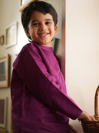 Anagha Short Indian Kurta In Purple