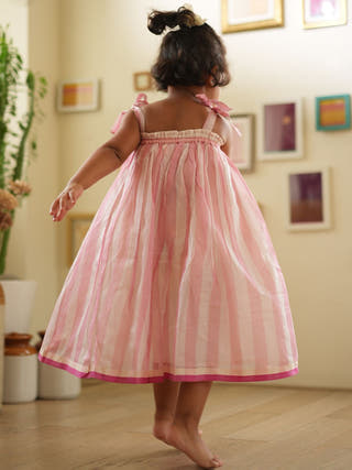 Kamal Lehenga Set In Baby Pink Stripes