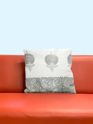 Peacock Handblock Printed Cushion Covers (Set of 5)