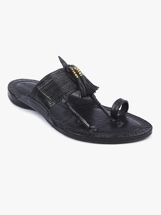Classic Men in Black Men Kolhapuri Chappal