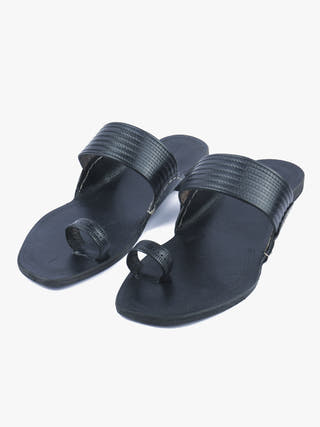 Formal Black Men Kolhapuri Chappal