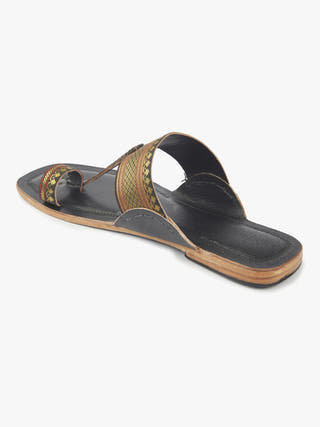 Jari Chic Kolhapuri Chappal for Women