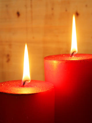 Christmas Special Red Pillar Candles - Set of 4