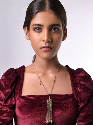 Tulip Radiance Brass Necklace Gold Miharu