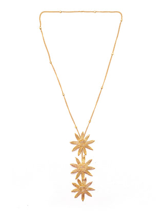 Radiant Sunflower Brass Necklace Gold Miharu
