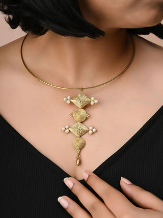 Saachi Hasuli Dokra Necklace