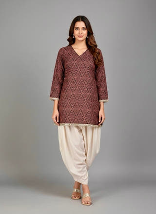 Ruhani Cocoa Weave Kurti