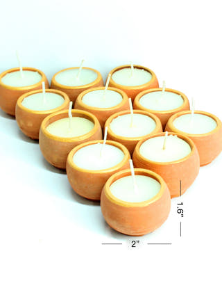 Terracotta Ball Candles - Set of 12