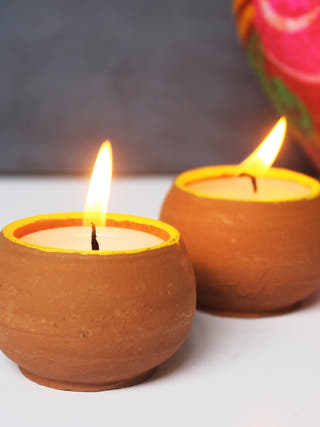 Terracotta Ball Candles - Set of 12