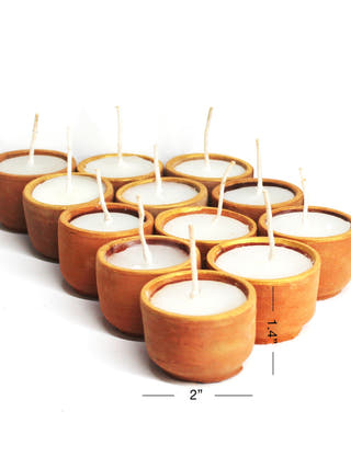 Terracotta Cup Candles - Set of 12